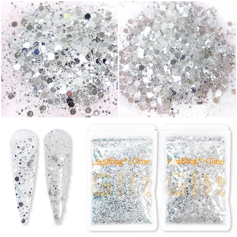 MagiBling 100g Glitter Powder Sparkly Mixed Mermaid Sequins for Salon DIY handmade Nail Art Ornament Toys Accessories s
