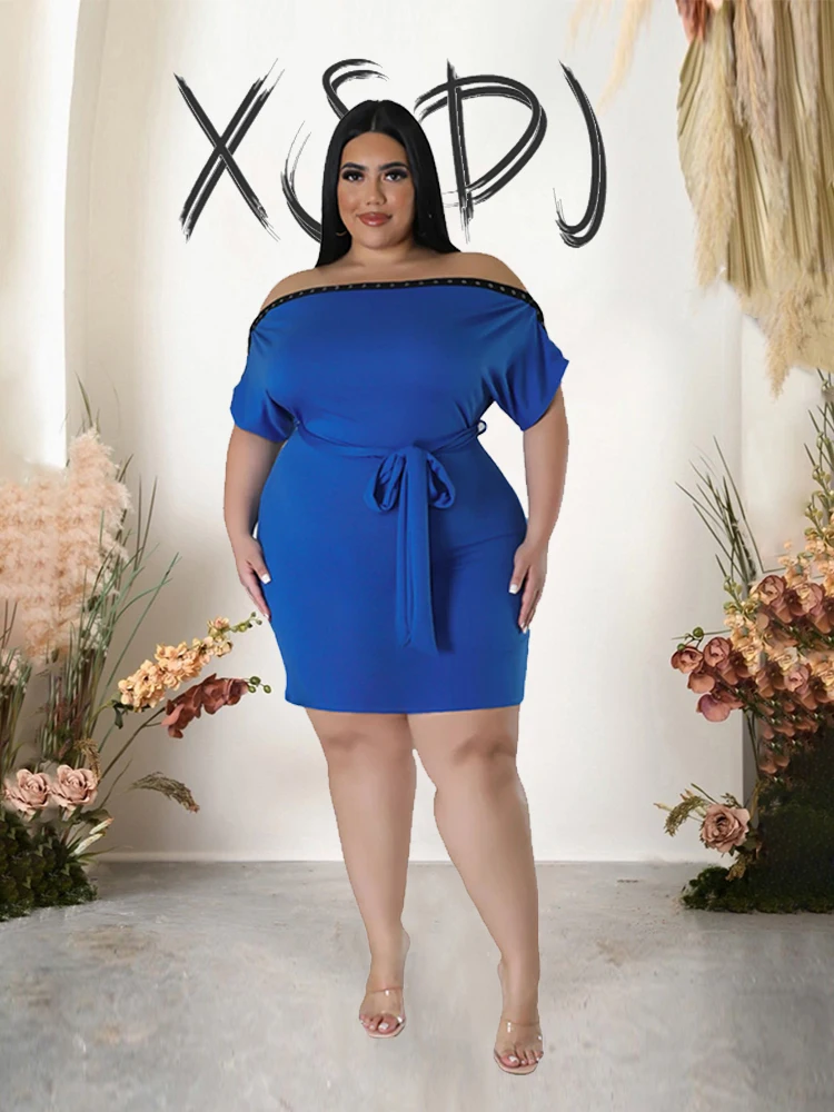 Summer Dress Women Off Shoulder Elegant Sexy Short Dresses Plus Size