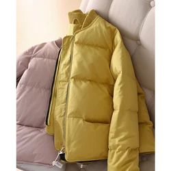 104-112cm Bust Autumn Winter Women Puffy Coat Warm 90% White Goose Down Coats