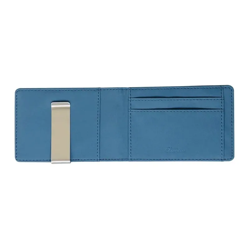 New Fashion Men's PU Leather Thin Bifold Money Clip Wallet High Quality Solid Color Female ID Credit Card Purse Cash Wallet