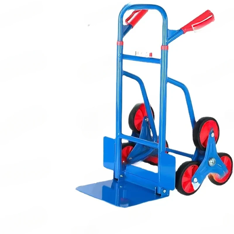 

Stair climbing cart with six rubber wheel portable folding hand truck