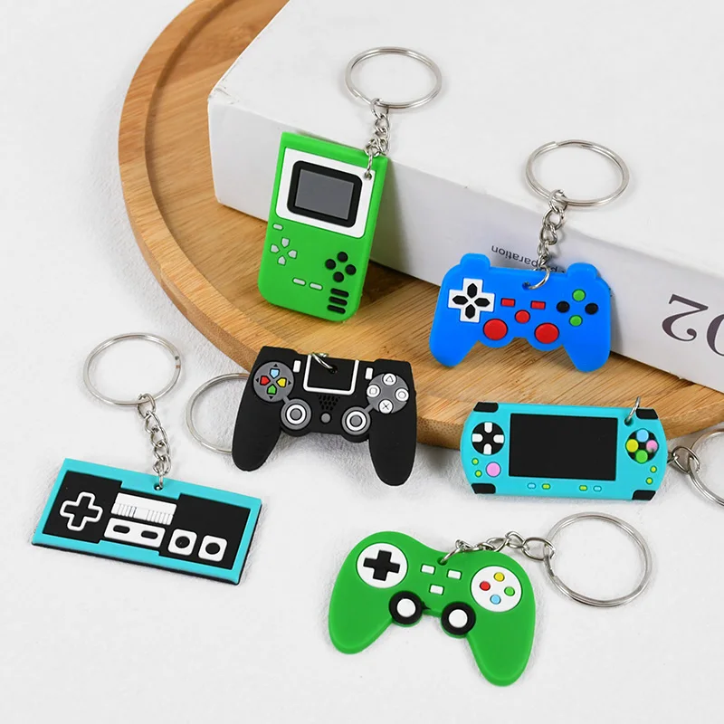 12/24Pcs Video Game Machine PVC Keychains Kids Boys Birthday Party Favors Goodie Fillers Pinata Toy Guests Gift Backpack Pendant