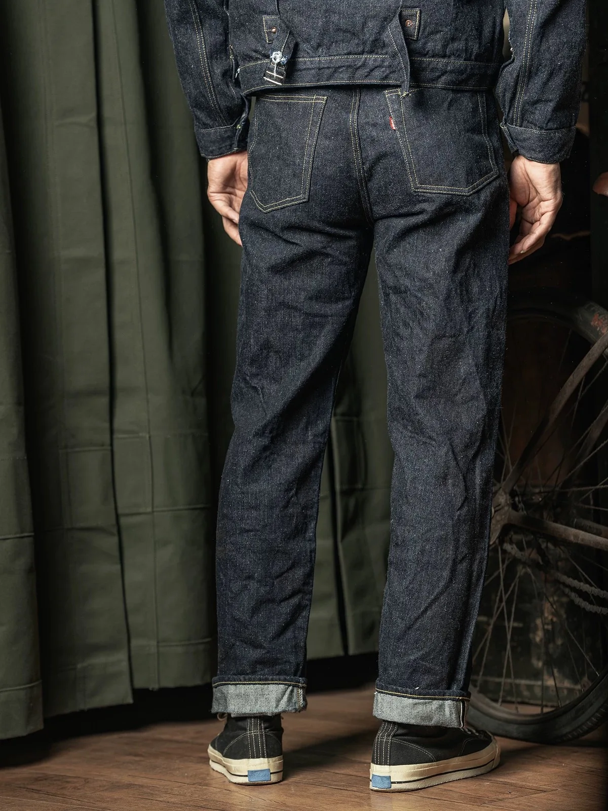 Rugged Bronson S801XX Slub Raw Selvage Denim Jeans 1943 Vintage Waist Overalls Rigid 3