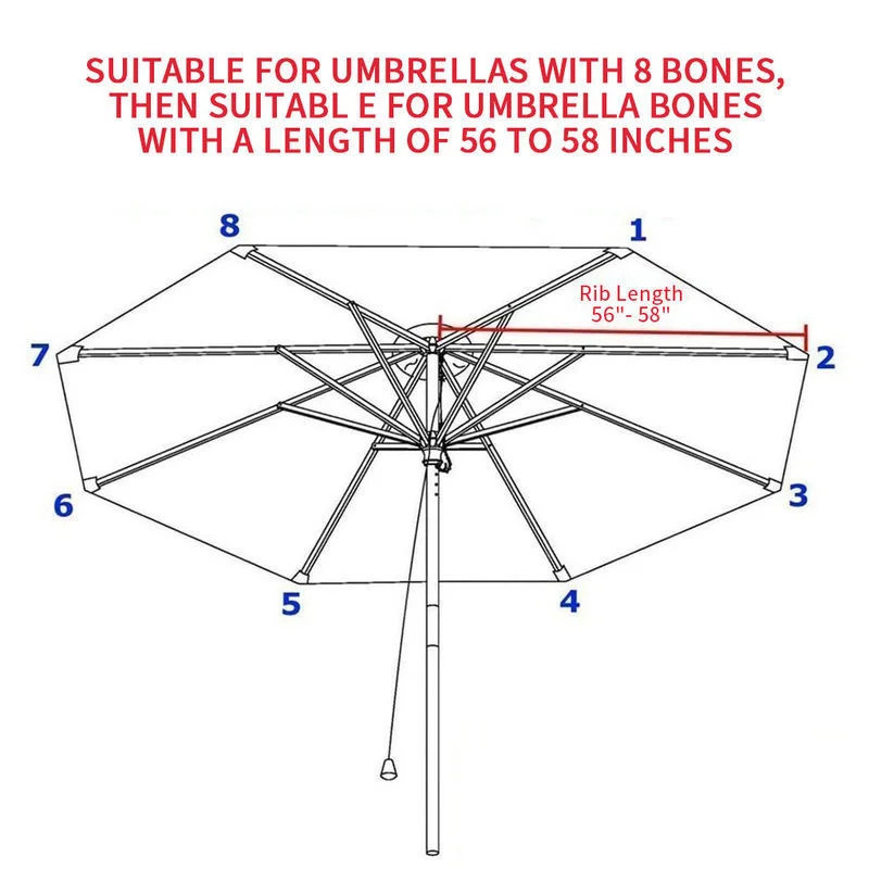 Parasol cover umbrella cloth replacement 3M diameter for 8-arm outdoor anti-UV parasol
