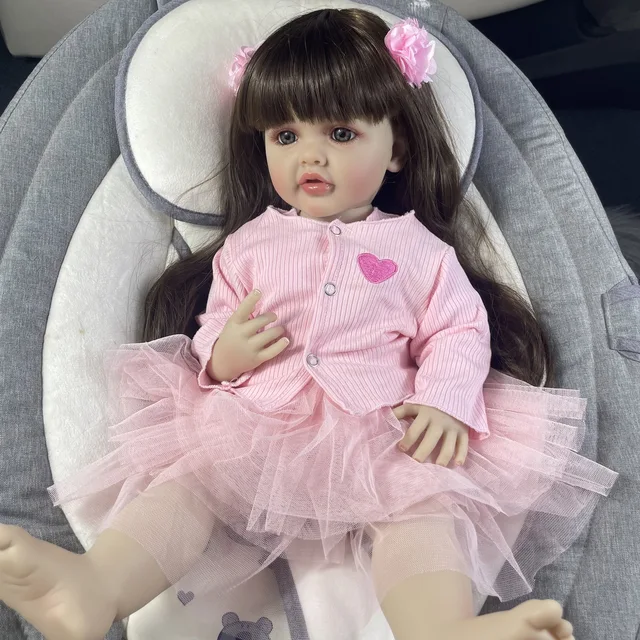 MRB 55CM Finished Reborn Doll Full Silicone Vinyl Girl Body Washable Betty Princess Toddler Bebe Birthday Christmas Gift 4