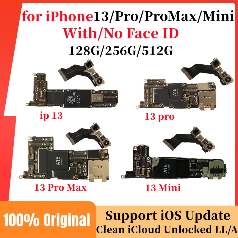 256 Go/128 Go Originale Débloquee Pour Iphone 13 Pro Max Avec Face Id Avec Icloud Clean, Circuit Imprimé Main 512 Go