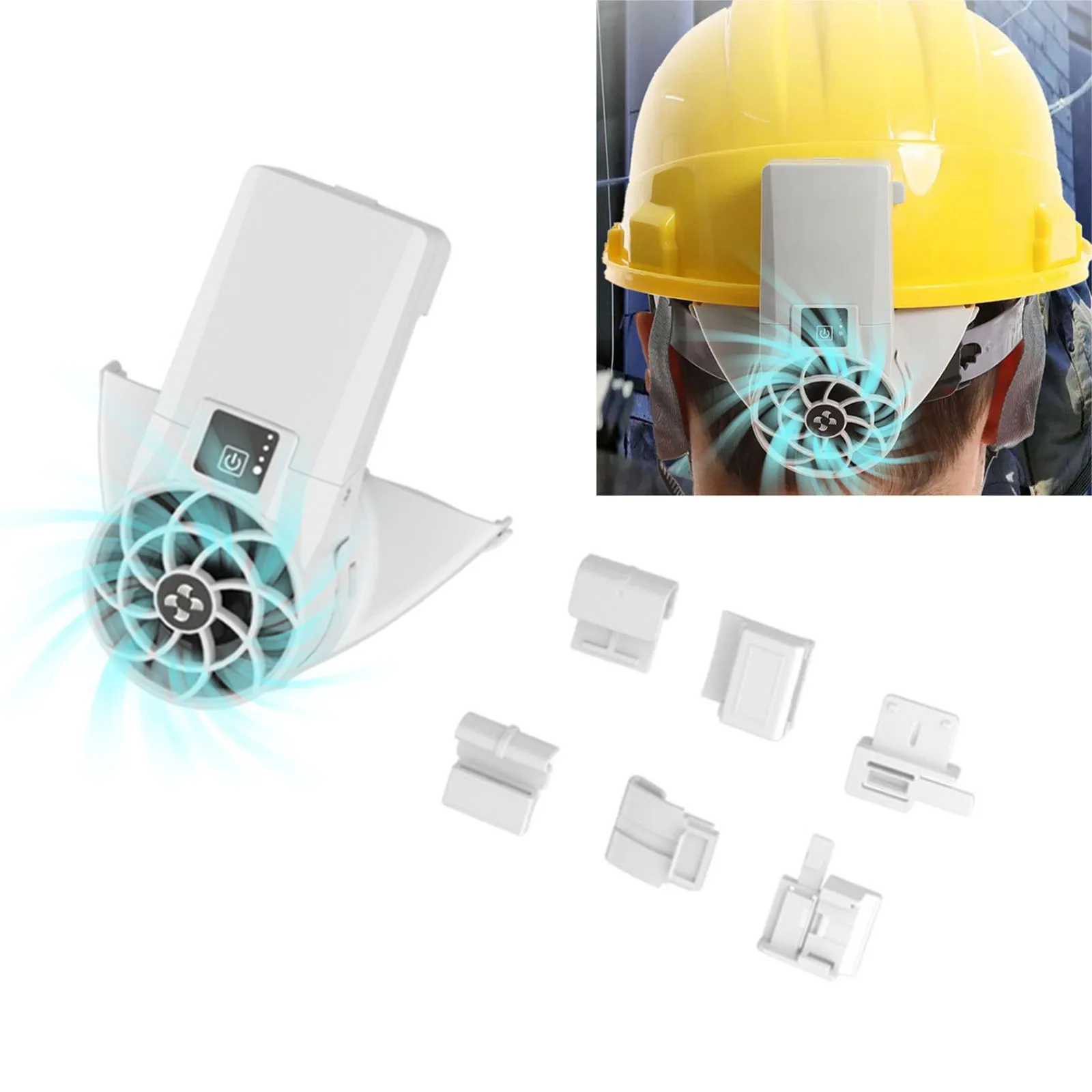 

Hard Hat Fan Universal Helmet Fan Easy to Install Cooling Summer Outdoor Activities Strong Wind Multipurpose Helmet Rear Fan