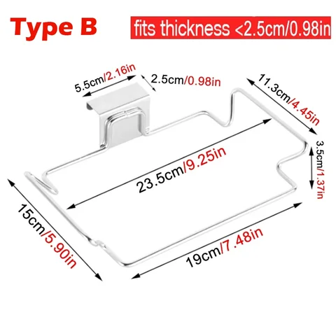 Pc Kitchen Storage Supplies  Kitchen Trash Rack Cabinet Door Garbage Bags Holder Stainless Steel Closet Garbage Storage Holder