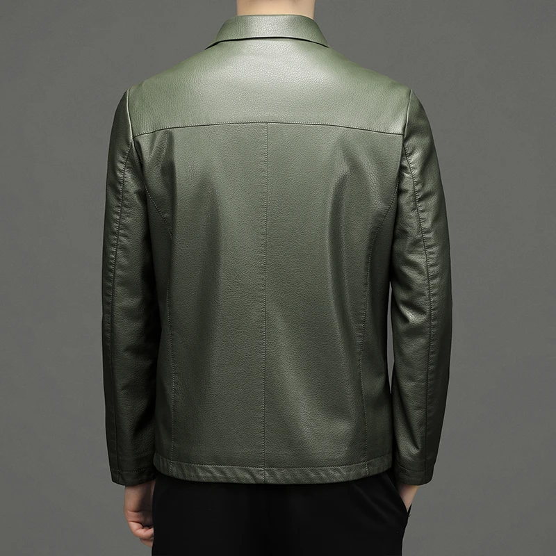 Men's Sheepskin Jacket Spring And Autumn Business Casual Thin Section Lapels