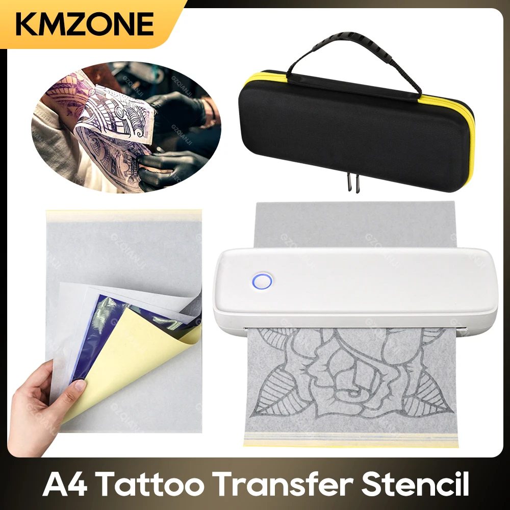 Portable A4 Tattoo Printer Case Ink-free Thermal Transfer Tattoo Paper Copier Wireless Bluetooth Mobile Printing Travel & Office