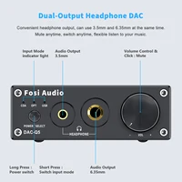 Fosi Audio Q5 DAC Converter USB Digital-to-Analog Adapter ESS9018K2M Decoder & Headphone Amplifier & Mini Stereo Preamplifier 2