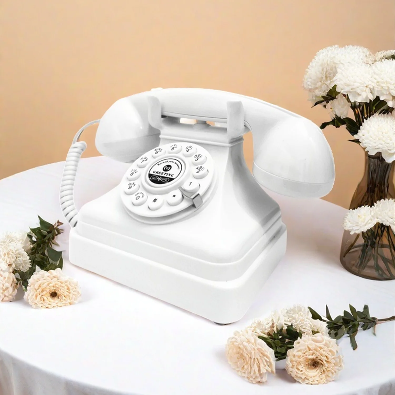 Wedding Audio Message Guest Book Phone Retro Rotary Style Antique Phone Message Recording Voice Recor For Wedding wedding audio guest book phone