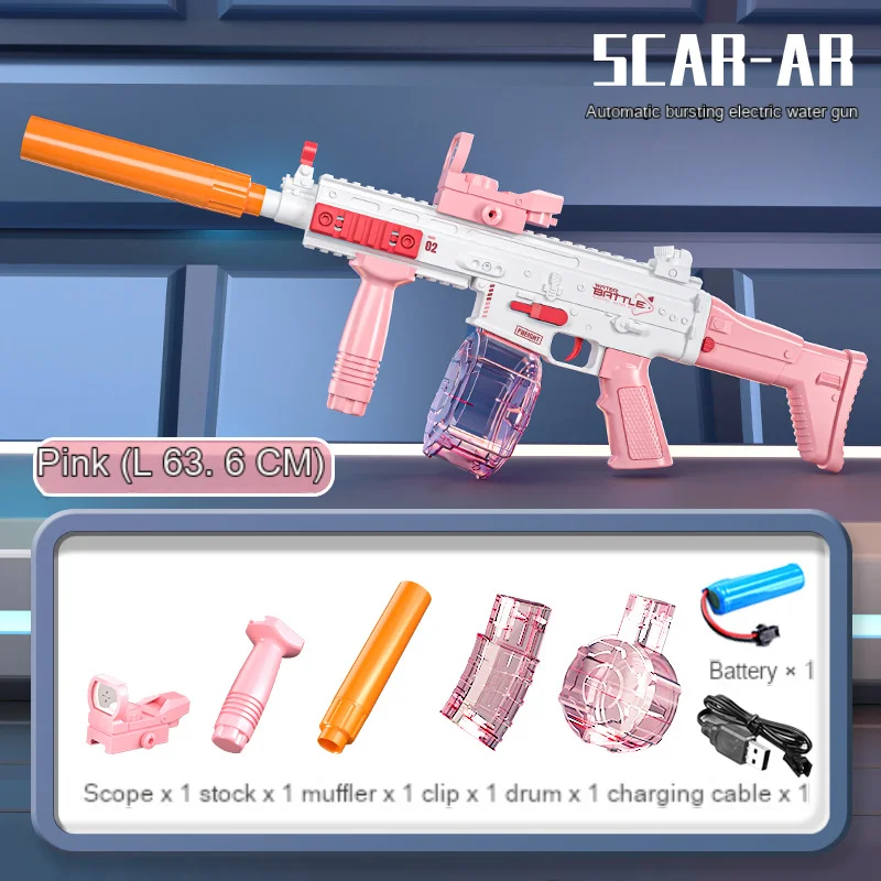 2024 New Summer Hot M416 Water Gun Electric Pistol Shooting Toy Full Automatic Outdoor Beach Toy For Kids Pistola De Agua Gift 2