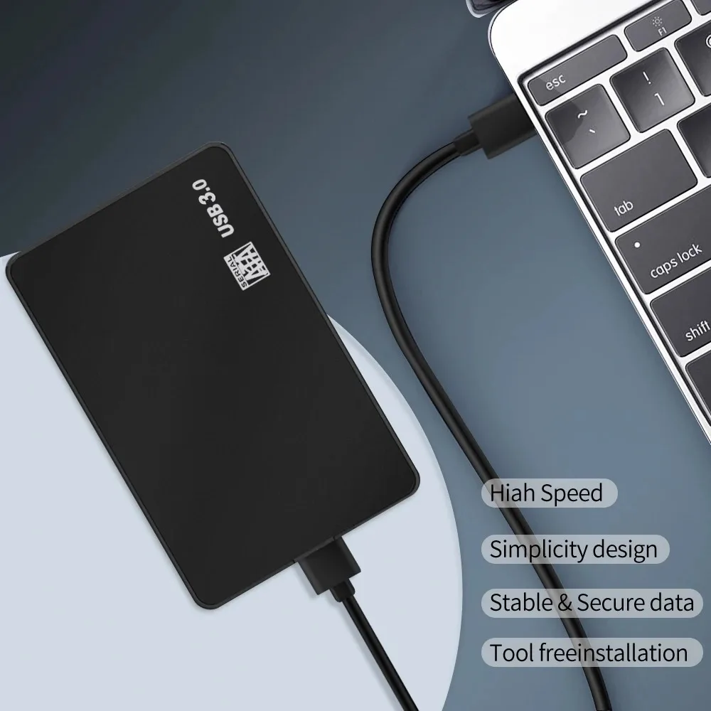 USB 3.0 a 2.5 Polegada Estojo de Disco Rígido, SATA HDD, Gabinete SSD, 5Gbps, Caixa de Disco Rígido Externo para PC, Laptop, Smartphone, PC