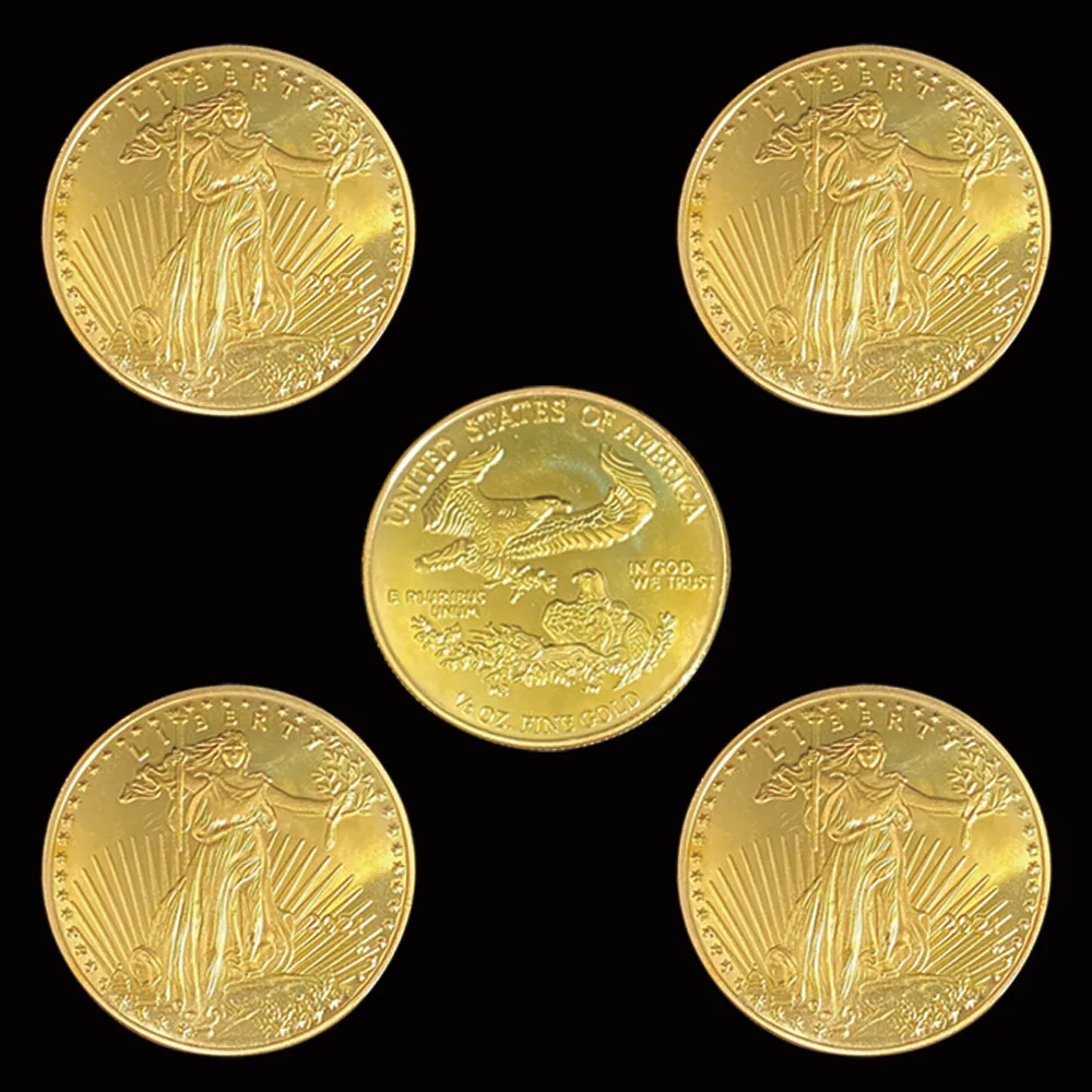 

5PCS 2021 United States Eagle The Liberty Godness Gold US Coins Collectibles For Collection Gifts God Bless American