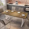 70.8 Inch Dining Table 6-8 Person, Kitchen Table with Heavy Duty Metal Legs, Farmhouse Dining Room Table for Kitchen 4