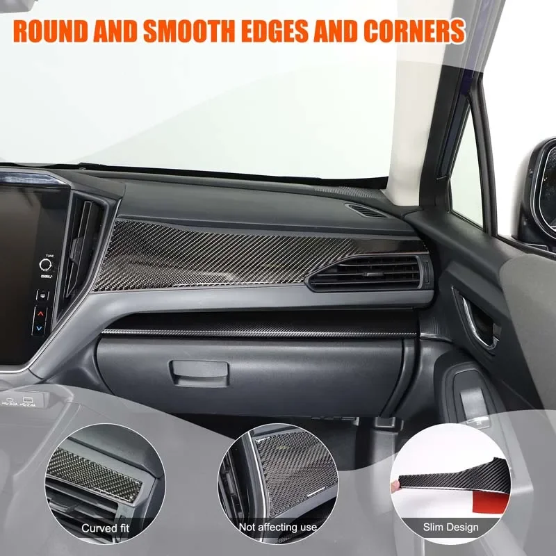 

For Subaru Crosstrek 2024 Soft Carbon Fiber Car Dashboard Decor Panel Cover Trim Sticker Car Accessories