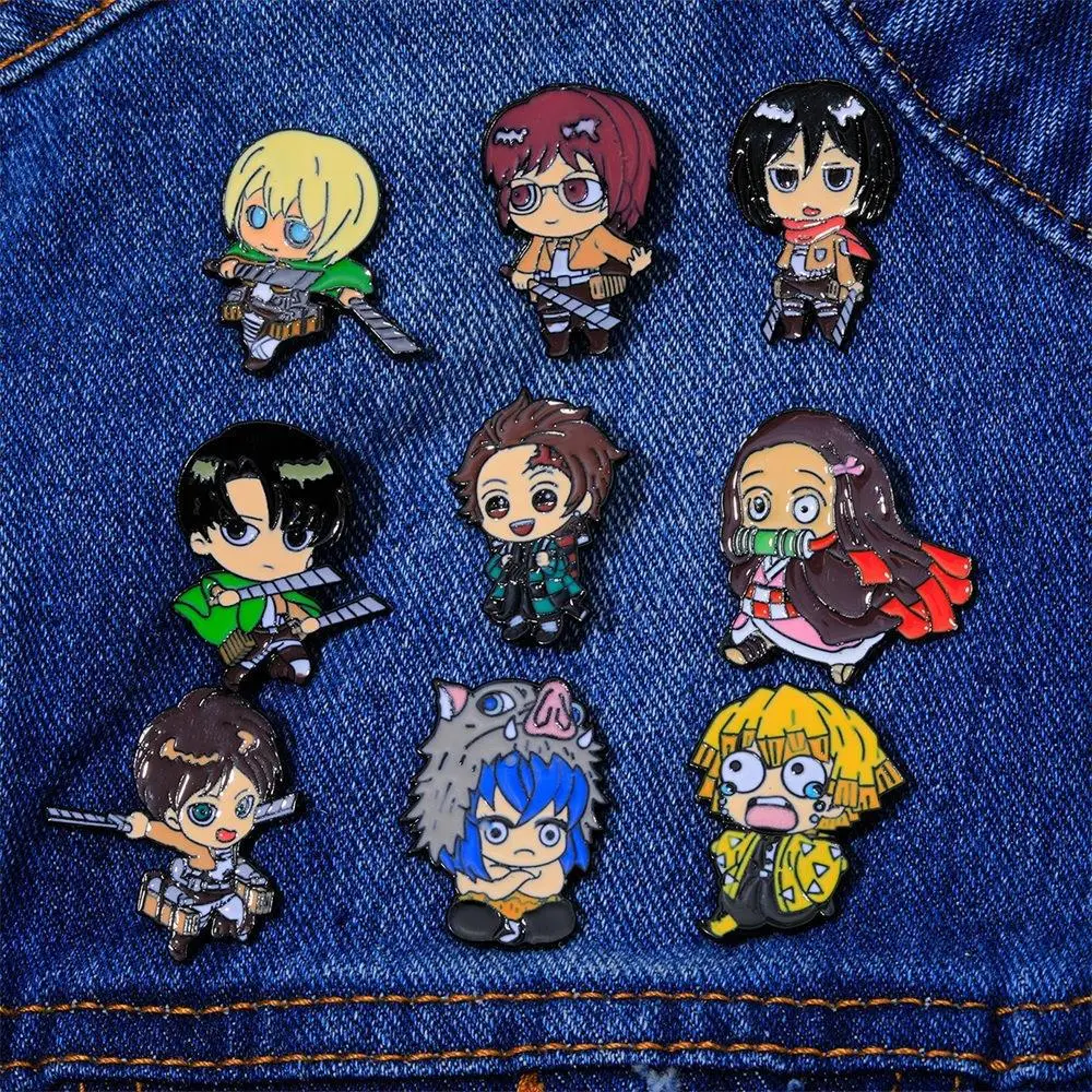 

9pcs/set Demon Layer Creative Comic Brooch Cartoon Badge Couple Bag Accessory Medal Anime Alloy Badge Enamel Pins Halloween