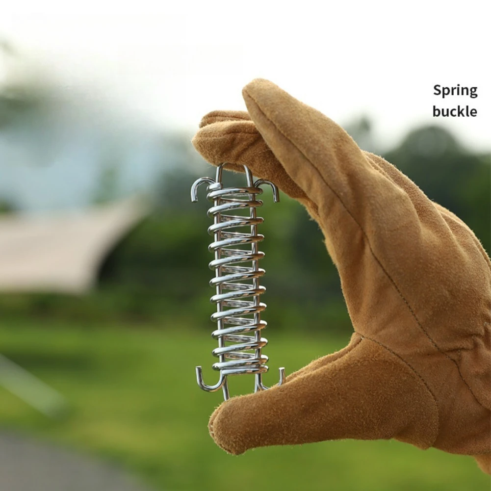 4/6Pcs Camping Tent Wind Rope Spring Buckle Tent Tensioner Deck Pegs Carabiner Clips Awning Tightener Fixed Hook