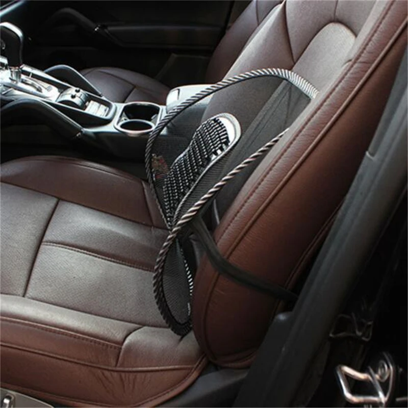 자동차 시트 요추 지지 메쉬 통풍 쿠션 패드, 자동차 인테리어 용품, 블랙 메쉬