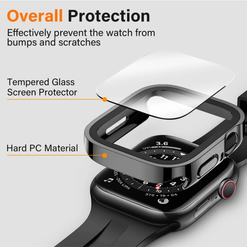 Durable Waterproof Tempered Glass Screen Protector Cover with Hard Bumper