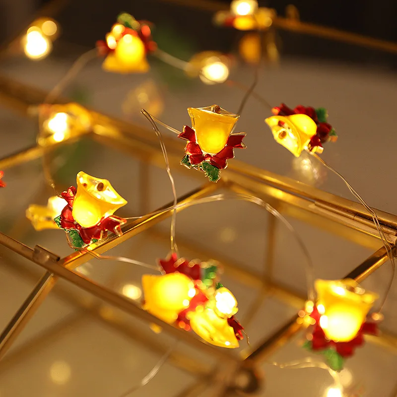 

LED Christmas Bell Snowman Elk Fairy Copper Wire Light String Wedding Party Home Decoration Navidad Christmas Tree Garland Lamp