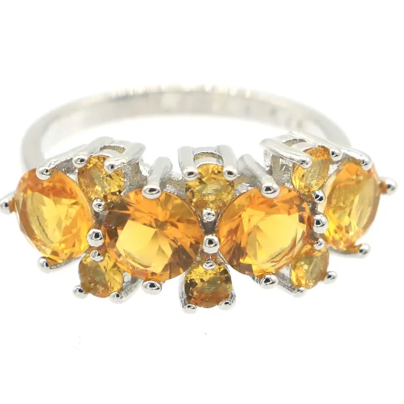 3.5g Customized 925 SOLID STERLING SILVER Ring Luxury Violet Topaz Citrine Peridot London Blue Topaz Rhodolite Garnet Sz 5.5-10