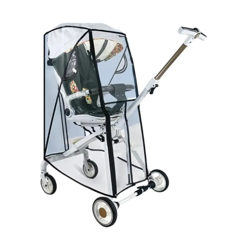 Transparent Baby Strollers Rainproof Cover Windproof Travel Baby Pram Rain Cover Nobstructed View Waterproof Pushchair Raincoat