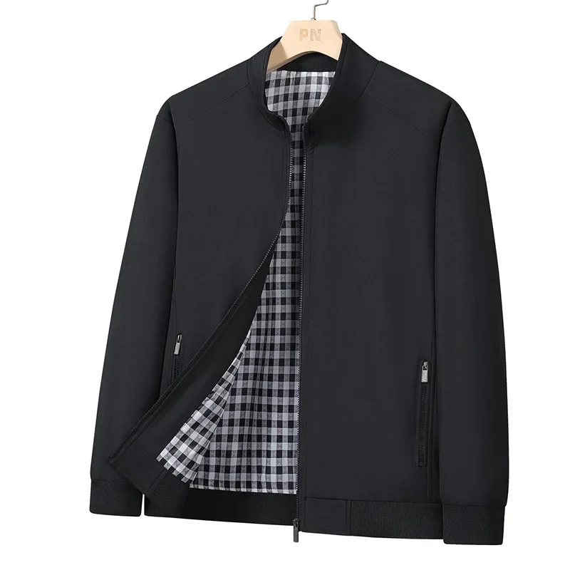 plus Size Men's Casual Jacket M-8XL Splice Stand Collar Loose Outerwear Autumn Versatile Fashionable Streetwear Style