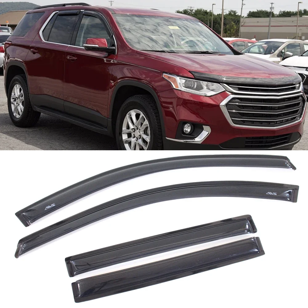For Chevrolet Traverse 2009-Auto Black Tinted Car Side Window Visor Guard car accessories Vent Awnings Shelters Rain Guard Door Ventvisor