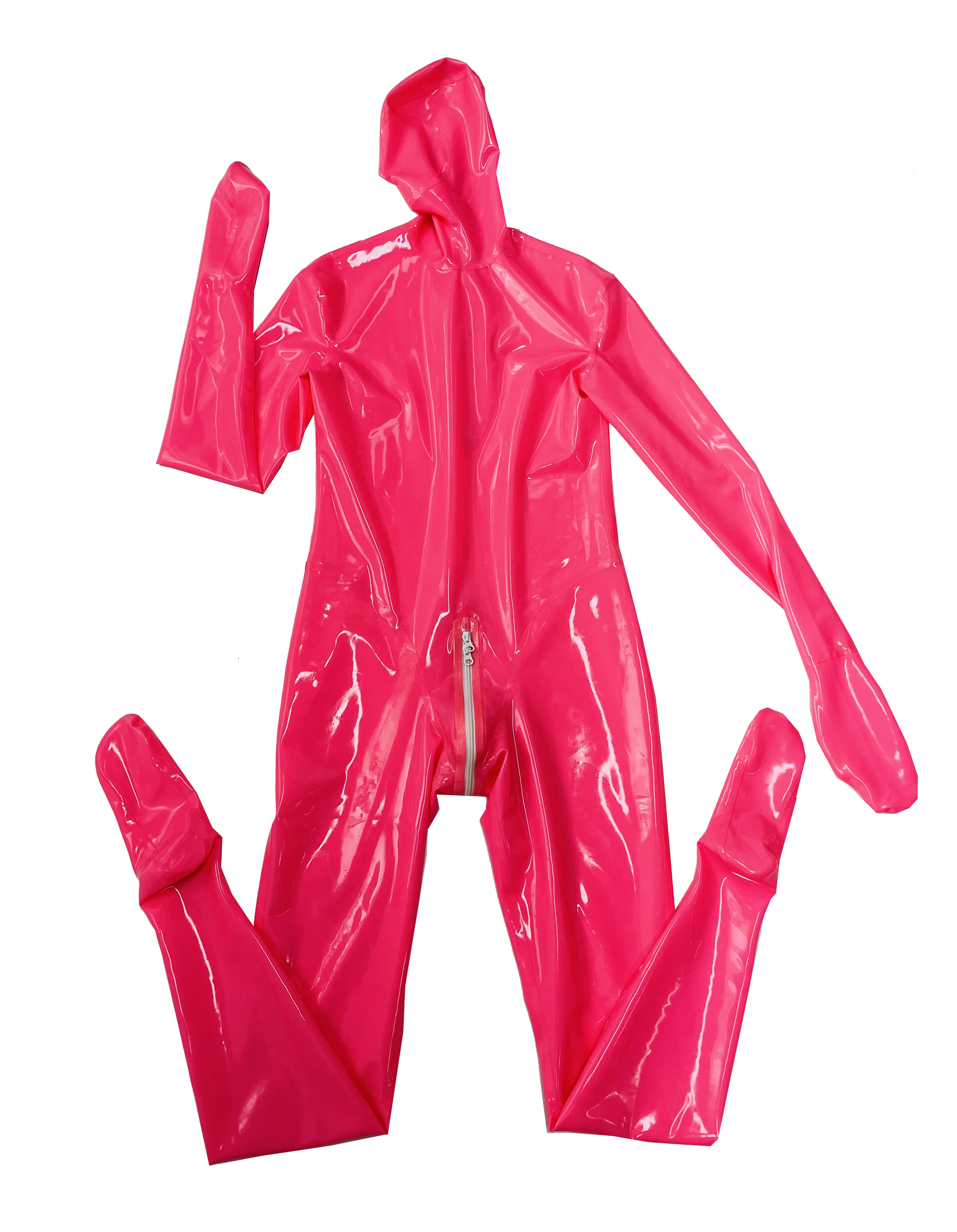 

Латексный костюм кошки с полным покрытием, без пальцев, с отверстием для открытия носа, zentai, косплей, 0,4 мм