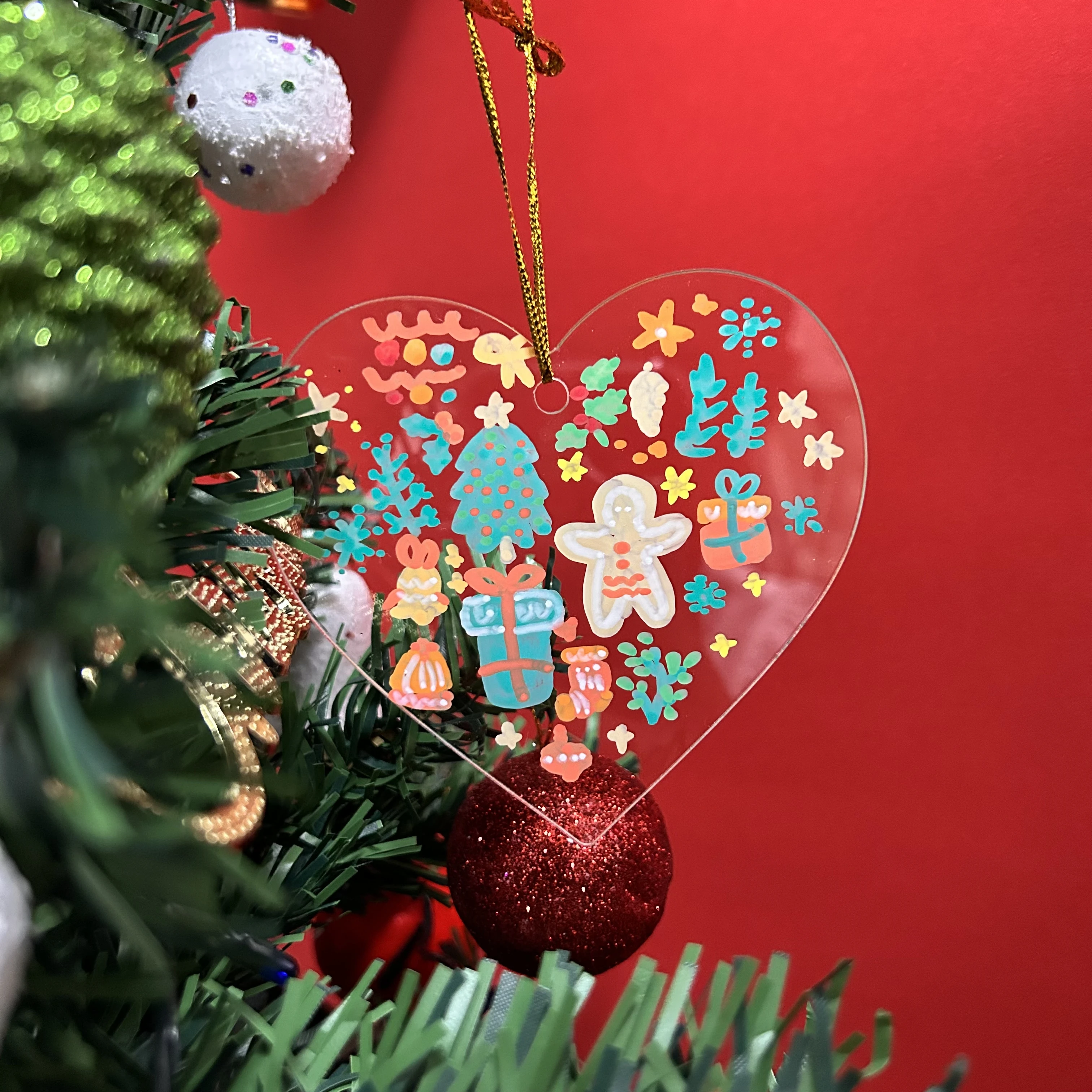 50PCS Clear Blank Acrylic Christmas Ornaments for Tree Decorations