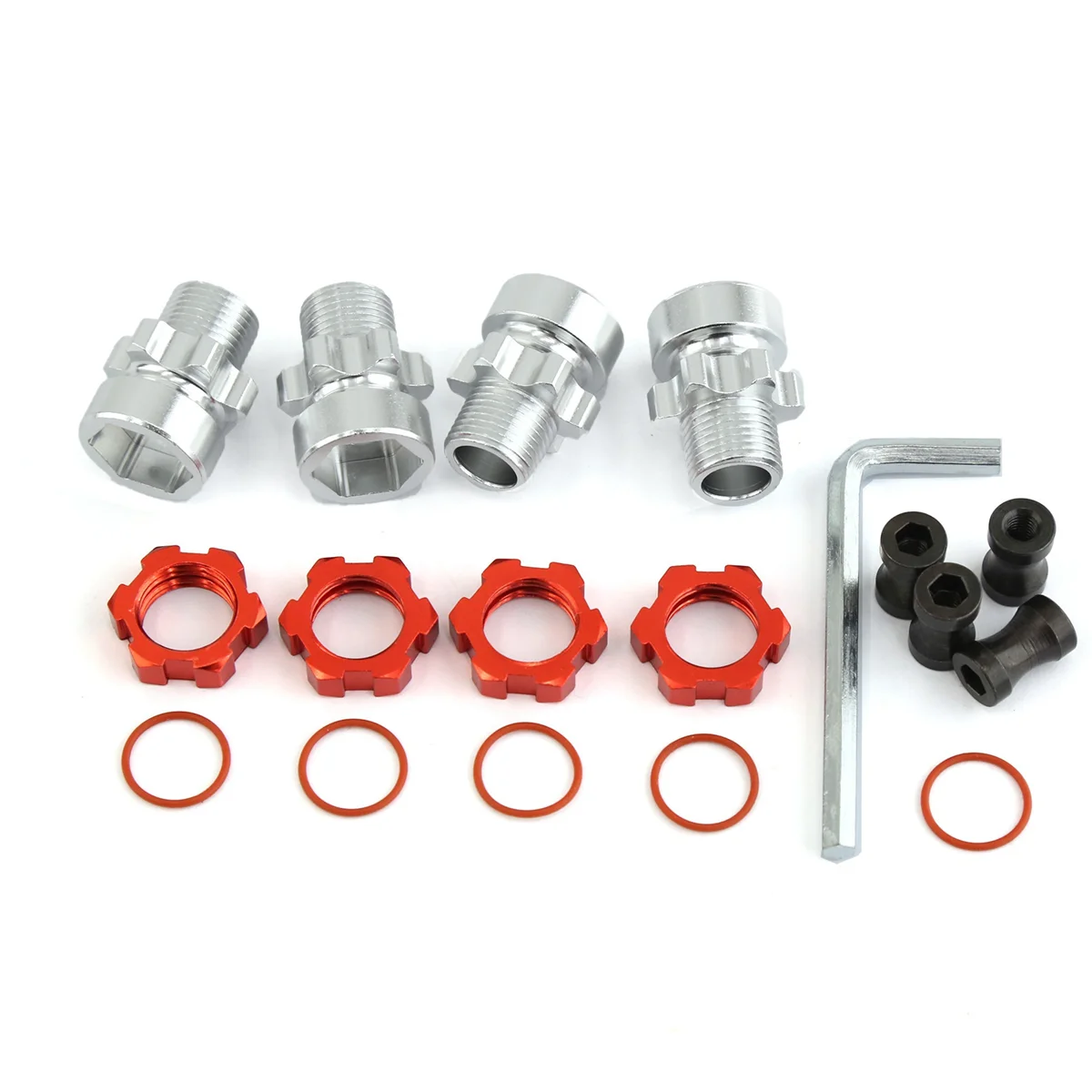 

Metal 12Mm to 17Mm Splined Wheel Hex Hub Adapter for Traxxas Slash2WD Rustler Stampede Bandit 4WD RC Car Parts Black