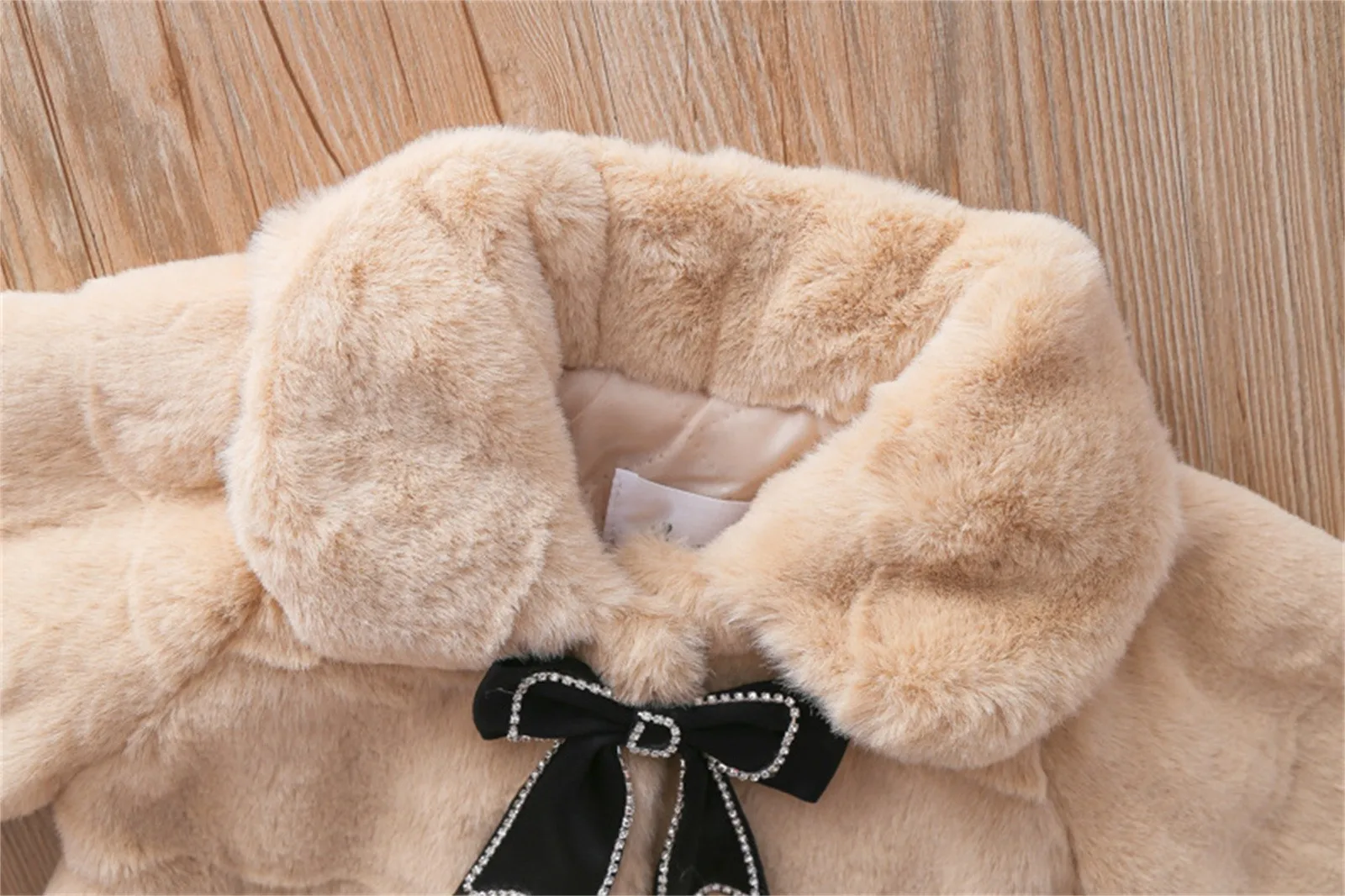 Kids Girl Winter Bowknot Coats Fleece Jacket Faux Rabbit Fur Children Girls Clothing Autumn Outwear Baby Clothes 1T 2T 3T 4T 5T