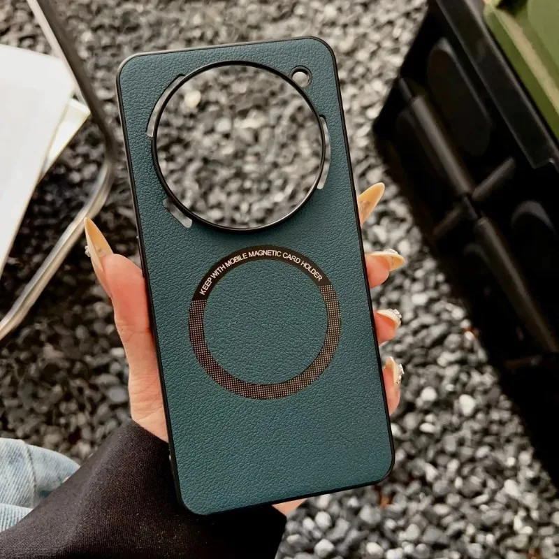 Premium PU Leather Magnetic Phone Case with Wireless Charging Compatibility