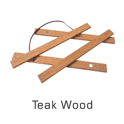 Magnetic Wooden Poster Hanger Frame - Teak Pine Wood Wall Art Decor, 5 Color Options - 30cm long (Teak Wood)