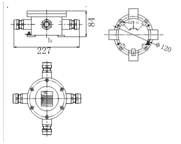 

DS-1675ZJX-S стильная простроченная коробка 304 трубка из нержавеющей стали Fourway Dn20g3/4 Взрывозащищенная распределительная коробка