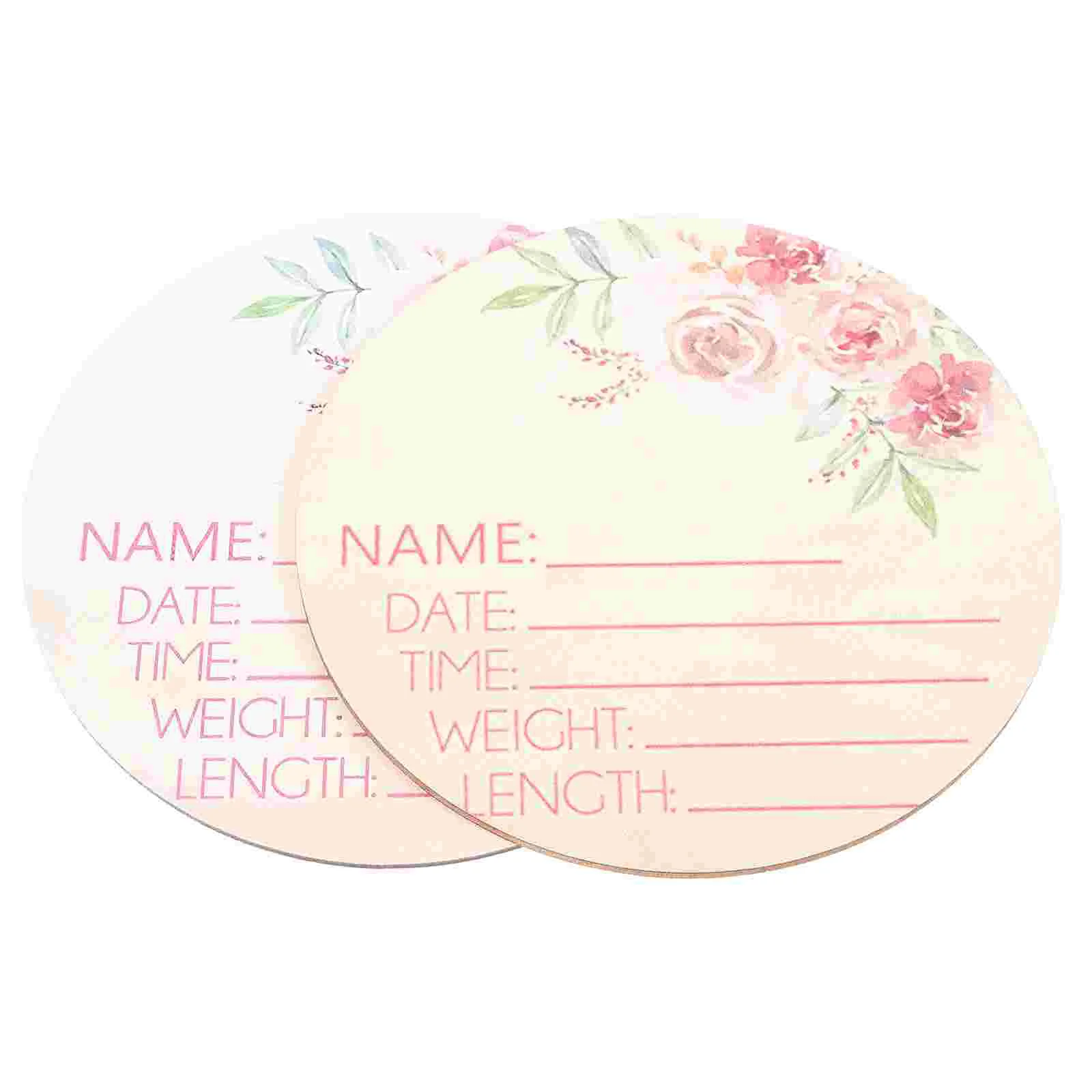 

2 Pcs Birth Announcement Sign for Hospital Wooden Name Nursery Welcome