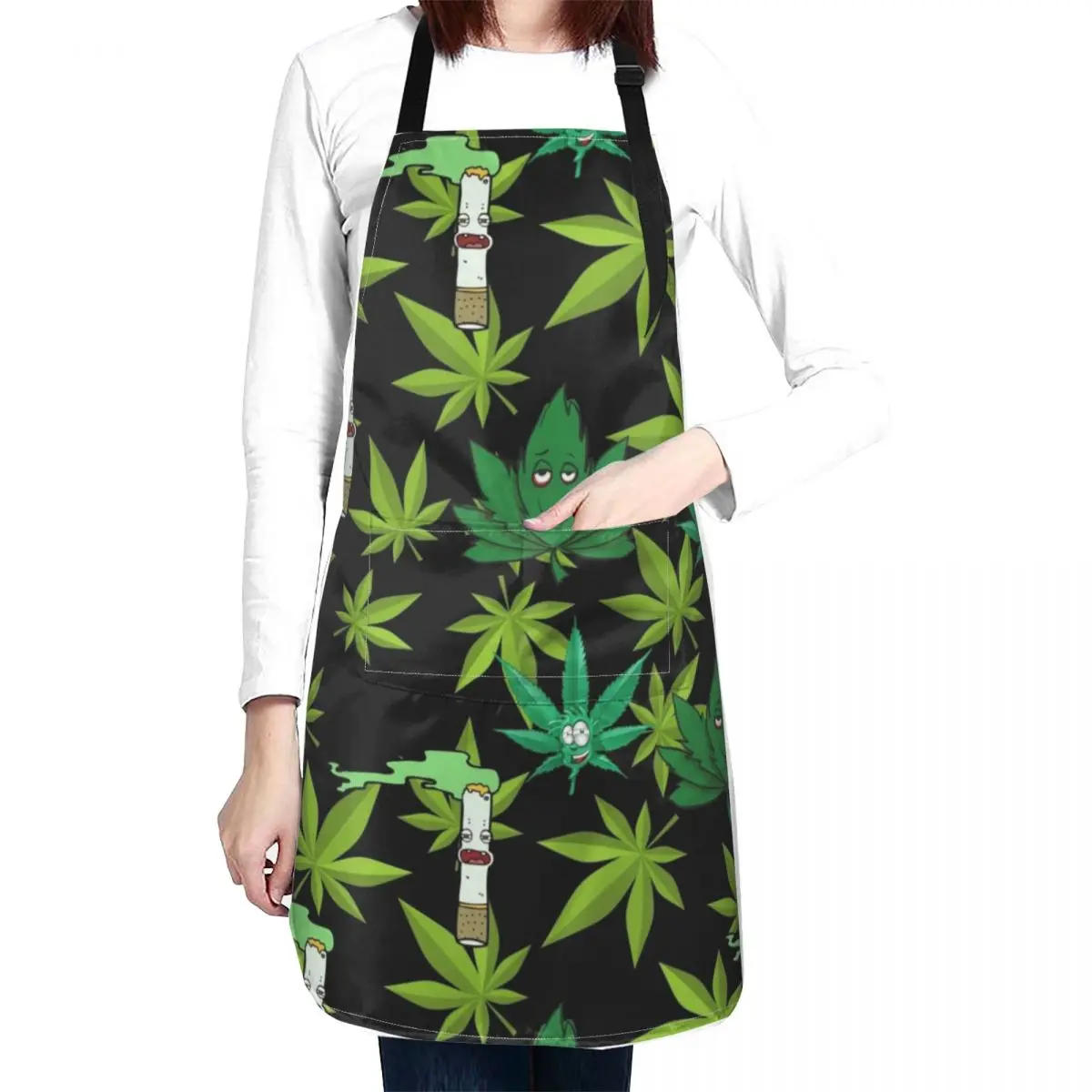 

Weed Pattern Apron Women Kitchen'S Apron Kitchen Household Items Kitchen Accessories 2022 Professional Barber Apron