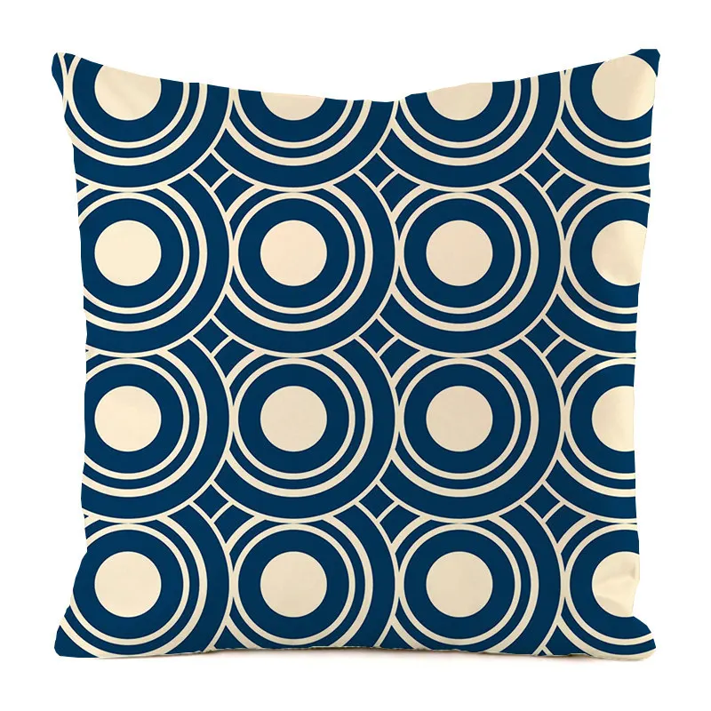 Colored Circular Digital Print Plush Pillow Cover 3