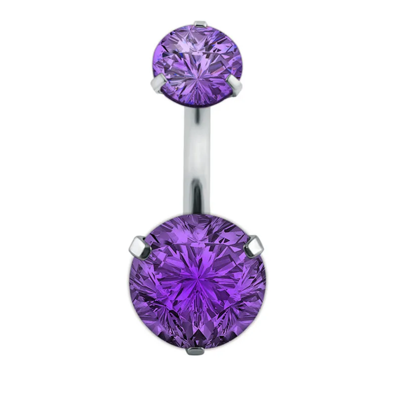 Belly Button Piercing Jewelry Double Fashion Crystal Flower Belly Button Rings AAA Zircon Surgical Steel Body Jewelry Sexy Navel Piercing Ombligo piercing jewelry body piercing jewelry body jewelry belly button piercings