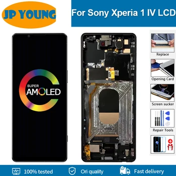 6.5" Original For Sony Xperia 1 IV LCD Display XQCT62-B, XQCT54 Touch Screen Digitizer Assembly With Frame For Sony x1IIII LCD 1