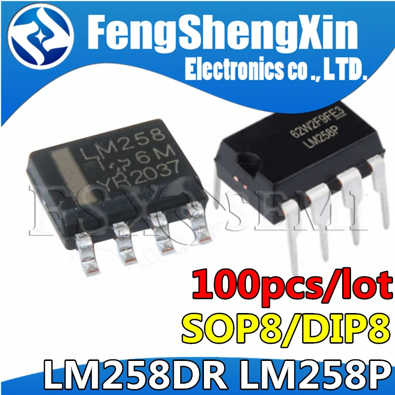 

100pcs LM258P DIP-8 LM258 SOP LM258N DIP LM258DR SOP-8 AMPLIFIERS IC