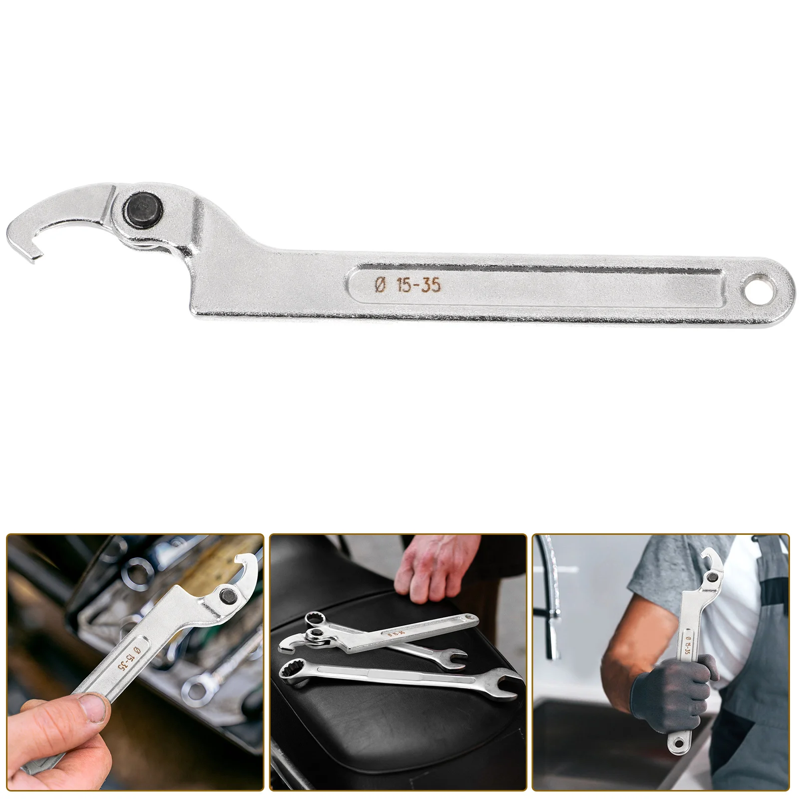 

Coilover Spanner Wrench Shock Spanner Hook Wrench Tool C Shaped Spanner Wrench