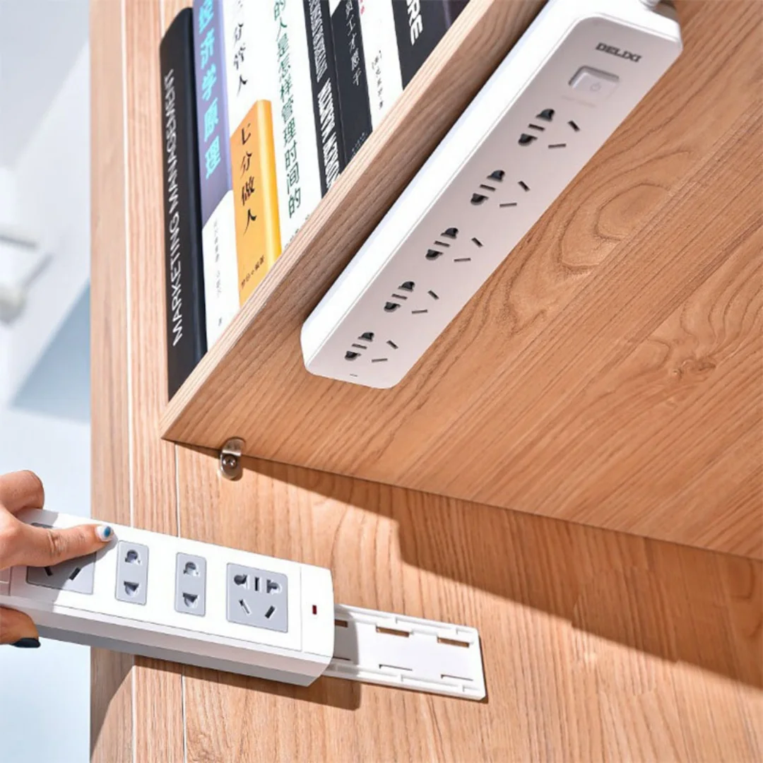 드릴 필요 없는 자가 접착식 멀티탭 홀더, 벽걸이형 플러그 소켓 정리함 (라우터, 케이블 관리용)