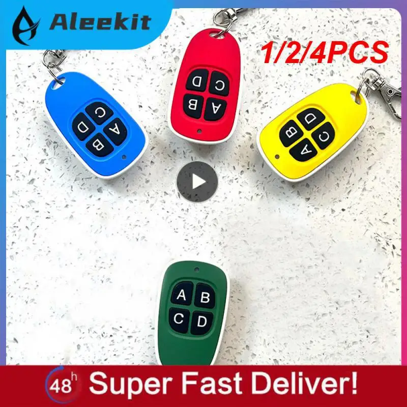 

1/2/4PCS 433MHz Garage Door Remote Control 4 Keys Copy Universal Remote Control Cloning Electric Gate Remote Controller