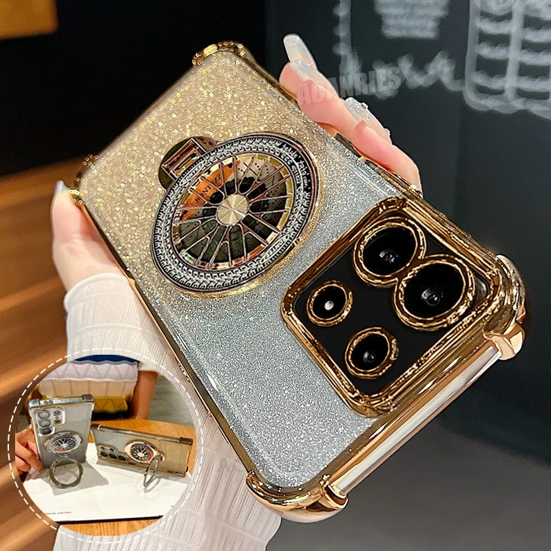 BORYA Funda Para Xiaomi Redmi Note 14 5G, Antigolpes Suave Silicona TPU+PC Carcasa, Anticaída Grado Militar Estuche. Caso Con Metal Soporte, Cubierta Deslizante Cámara. Verde