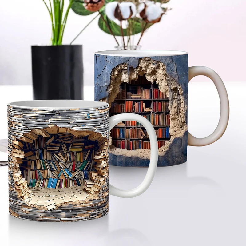3DBookshelfCeramicMugCreativeSpaceDesignLibraryShelfCupTeaMilkCoffeeCupsHomeTable.jpg