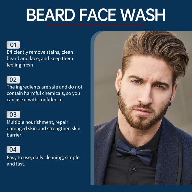 Sandalwood Oil Beard Shampoo Nourish Beard Improve Rough Texture Reduce Frizz Add Shine Man First Chioce Mild Moustache Cleanser