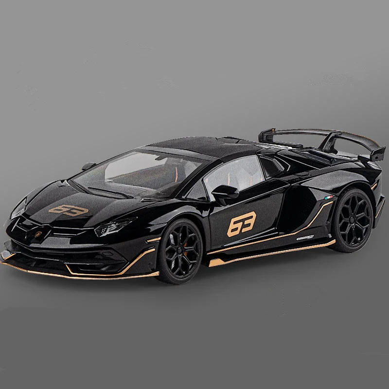 1/24 Aventador SVJ 63 modello di auto da corsa in lega diecast veicoli giocattolo in metallo modello di auto suono e simulazione leggera regalo giocattolo per bambini 1/24 Aventador SVJ 63 modello di auto da corsa in lega diecast veicoli giocattolo in metallo modello di auto suono e simulazione leggera regalo giocattolo per bambini